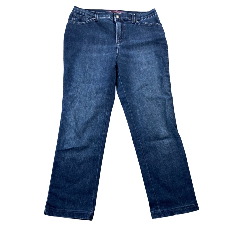 Gloria Vanderbilt Amanda Jeans Womens 10 Short Dark Wash Straight Leg D22692RS